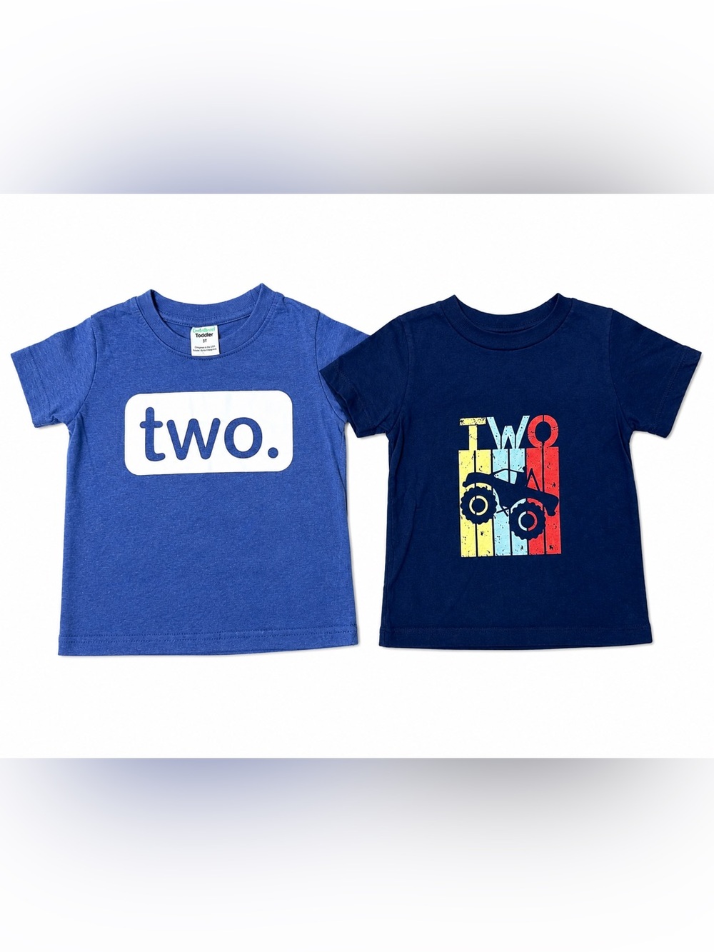 Toddler Boys Size 2T Birthday T-Shirt Bundle | “Two.” & Tractor Graphic Tees